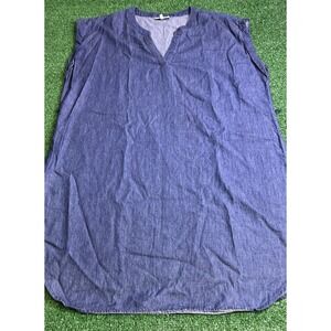 Bobbie Brooks Plus Size Sleeveless V Neck Denim Dress Blue Size‎ 2XL